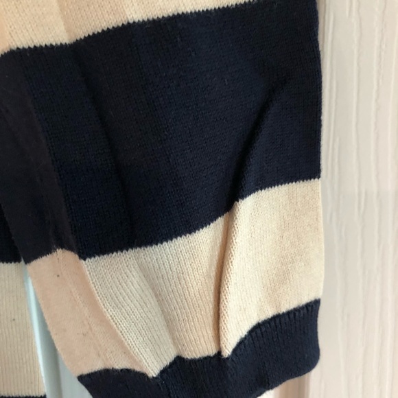Tommy Hilfiger striped sweater. Navy and tan. - Picture 3 of 7